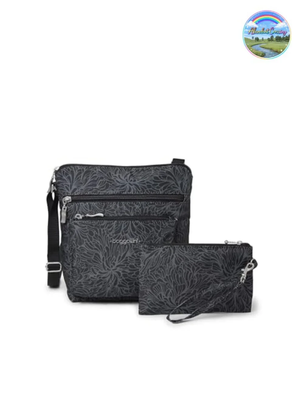 Small Lightweight Nylon Crossbody Bag with RFID Protection and Adjustable Strap